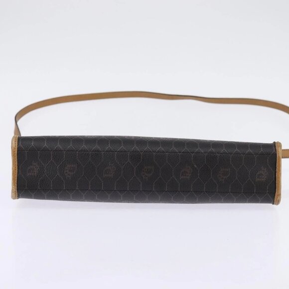 Christian Dior Honeycomb Canvas Bag PVC 2way Black Brown gold Auth bs30244 - Picture 7 of 16